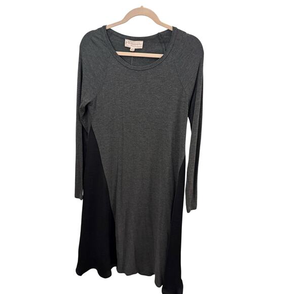 Philosophy Casual Dress M NEW Grey Flowy Boho Lagenlook SIDE Inserts - Picture 1 of 11
